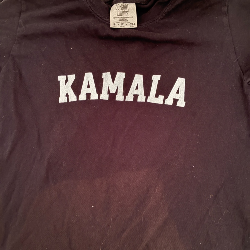 Comfort Colors Black Kids Tee with White 'KAMALA' Graphic